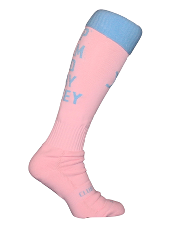 Patterned Socks - Keep Calm Play Hockey - Baby Pink/Blue