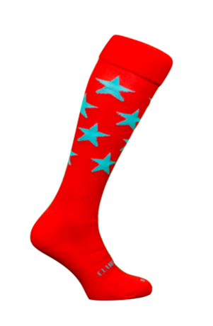Patterned Socks - Red with Blue Stars