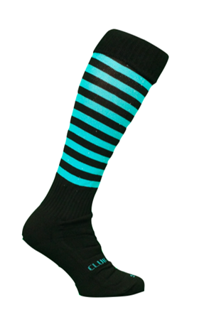 Patterned Socks - Black with Blue Hoops