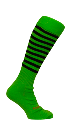 Patterned Socks -  Green with Black Hoops