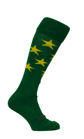 Patterned Socks -  Green with Yellow Stars