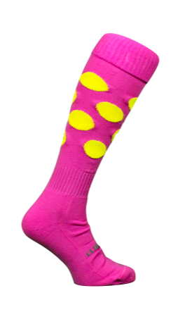 Patterned Socks - Pink with Yellow Spots