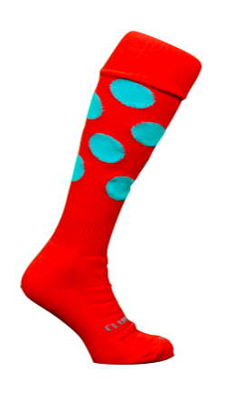 Patterned Socks - Red with Blue Spots